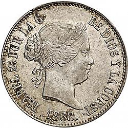 Large Obverse for 1 Escudo 1868 coin