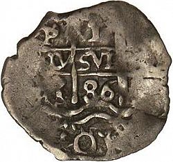 Large Obverse for 1 Real 1686 coin
