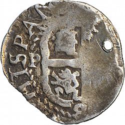 Large Reverse for 1 Real 1689 coin