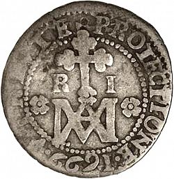 Large Reverse for 1 Real 1699 coin