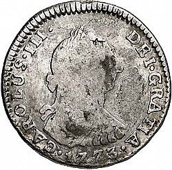 Large Obverse for 1 Real 1773 coin