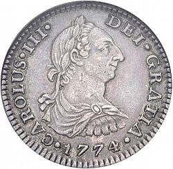 Large Obverse for 1 Real 1774 coin