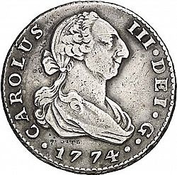 Large Obverse for 1 Real 1774 coin