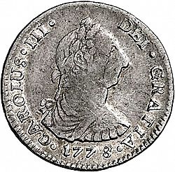 Large Obverse for 1 Real 1778 coin