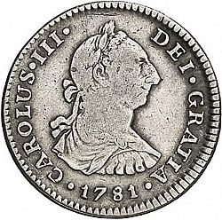 Large Obverse for 1 Real 1781 coin