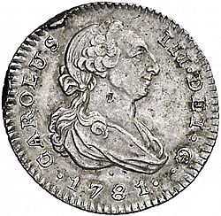 Large Obverse for 1 Real 1781 coin