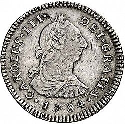 Large Obverse for 1 Real 1784 coin