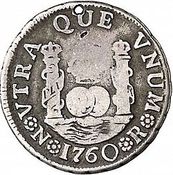 Large Reverse for 1 Real 1760 coin