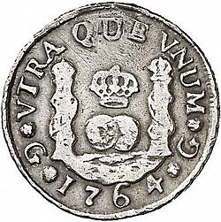 Large Reverse for 1 Real 1764 coin
