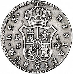 Large Reverse for 1 Real 1780 coin