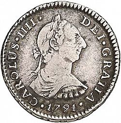 Large Obverse for 1 Real 1791 coin