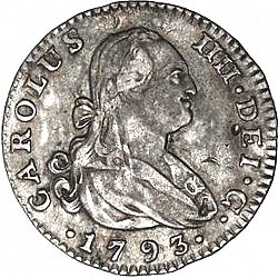 Large Obverse for 1 Real 1793 coin