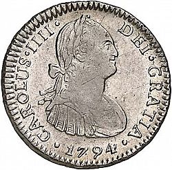 Large Obverse for 1 Real 1794 coin