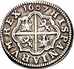 Large Reverse for 1 Real 1607 coin