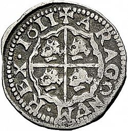 Large Reverse for 1 Real 1611 coin