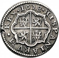 Large Reverse for 1 Real 1628 coin