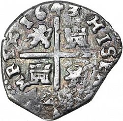 Large Reverse for 1 Real 1643 coin