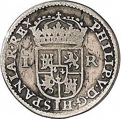 Large Obverse for 1 Real 1707 coin