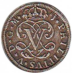 Large Obverse for 1 Real 1711 coin