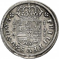 Large Obverse for 1 Real 1718 coin