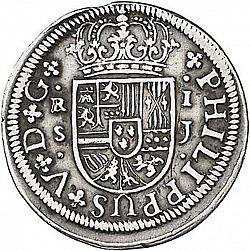 Large Obverse for 1 Real 1720 coin