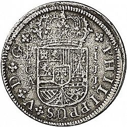 Large Obverse for 1 Real 1727 coin