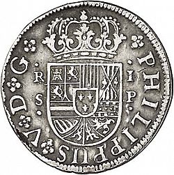 Large Obverse for 1 Real 1729 coin