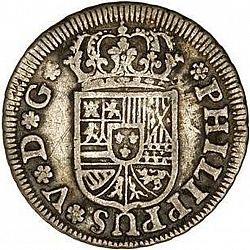 Large Obverse for 1 Real 1730 coin