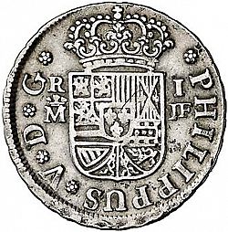 Large Obverse for 1 Real 1733 coin