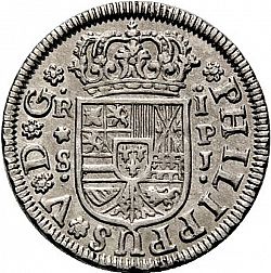 Large Obverse for 1 Real 1744 coin