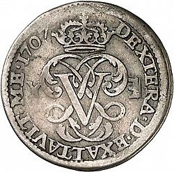 Large Reverse for 1 Real 1707 coin