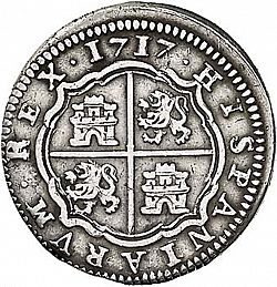 Large Reverse for 1 Real 1717 coin