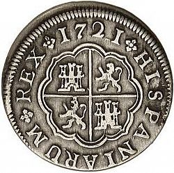 Large Reverse for 1 Real 1721 coin