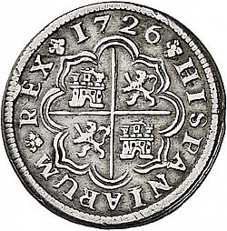 Large Reverse for 1 Real 1726 coin