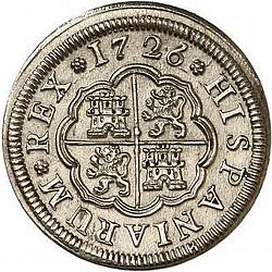 Large Reverse for 1 Real 1726 coin