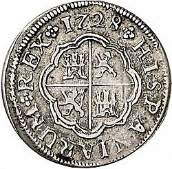 Large Reverse for 1 Real 1728 coin