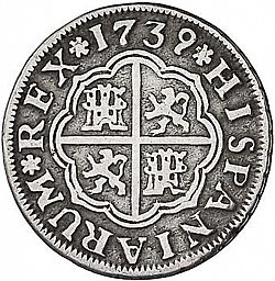 Large Reverse for 1 Real 1739 coin