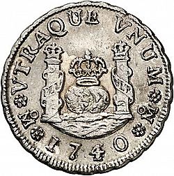 Large Reverse for 1 Real 1740 coin