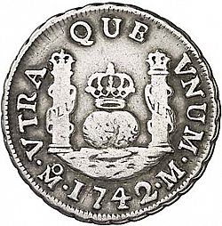 Large Reverse for 1 Real 1742 coin