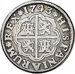 Large Reverse for 1 Real 1743 coin