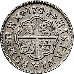 Large Reverse for 1 Real 1744 coin