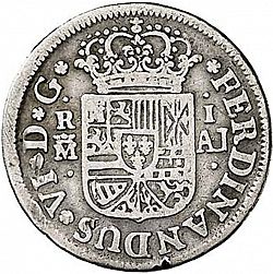 Large Obverse for 1 Real 1747 coin