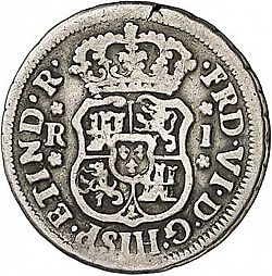 Large Obverse for 1 Real 1748 coin