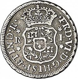 Large Obverse for 1 Real 1750 coin