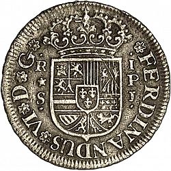 Large Obverse for 1 Real 1750 coin