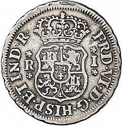 Large Obverse for 1 Real 1753 coin