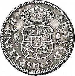 Large Obverse for 1 Real 1755 coin