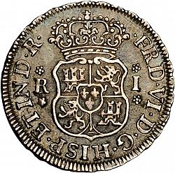 Large Obverse for 1 Real 1756 coin