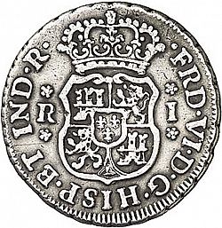 Large Obverse for 1 Real 1757 coin