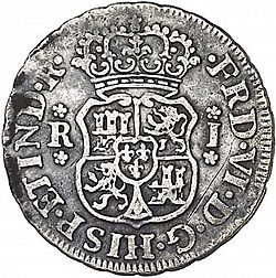 Large Obverse for 1 Real 1758 coin
